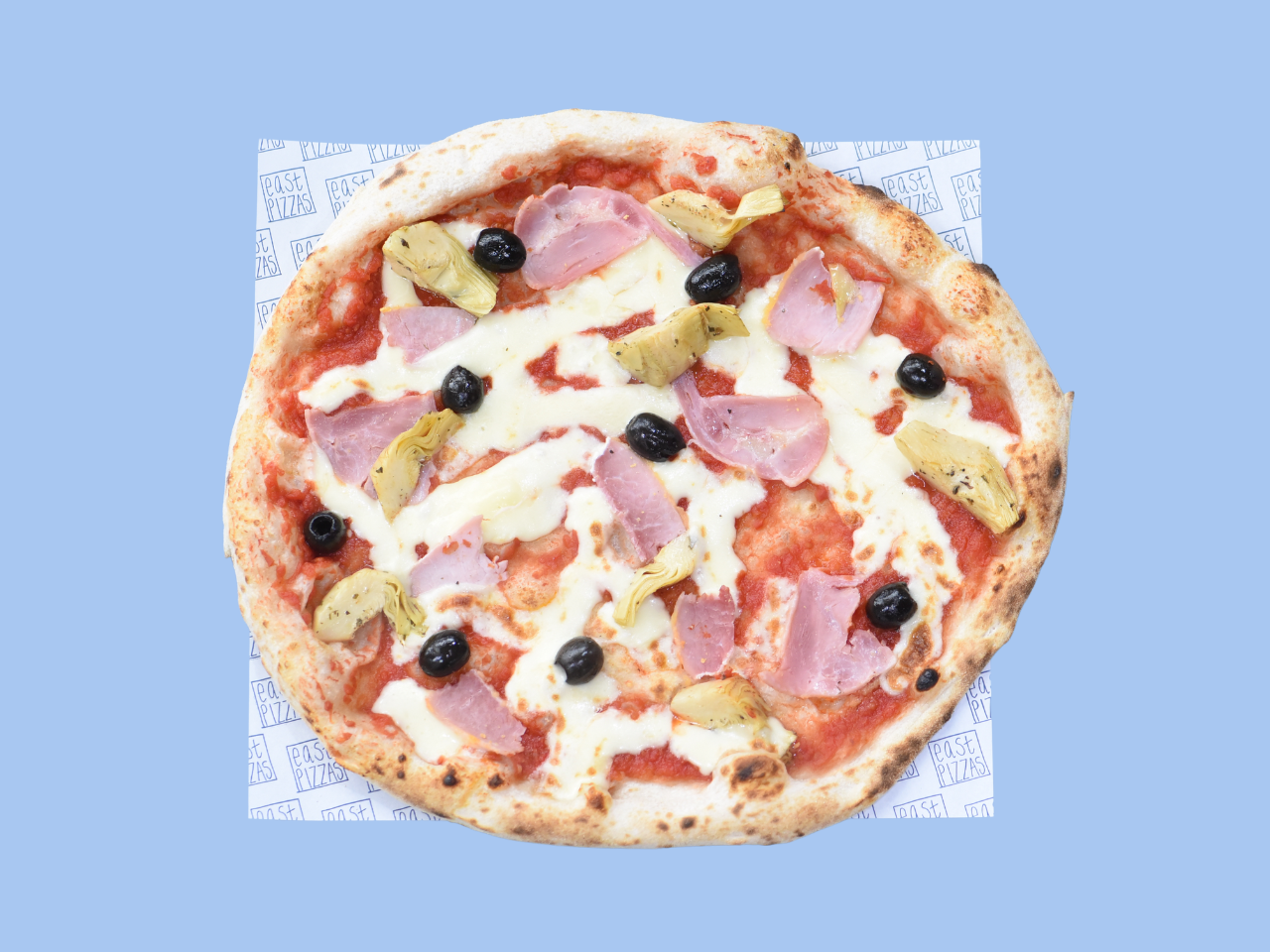 Topped Ham, Artichoke & Black Olive Pizza